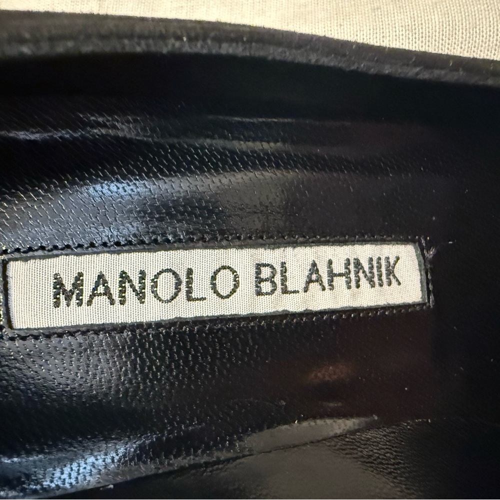 NEW Manolo Blahnik Okkatopla Black Suede Heels – Size 35 ✨ - Picture 3 of 12